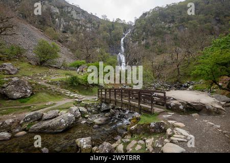 Aber Falls nahe Abergwyngregyn am Rande der Carneddau Mountains in Nordwales. Stockfoto