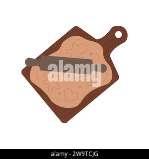 weihnachtskekse kochen. Lebkuchen Gebäck Kekse flache Vektor-Illustration Stock Vektor