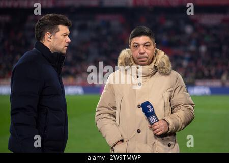 Michael Ballack (links, ehemaliger Nationalspieler, DAZN TV Experte), Giovane Elber (rechts, Brasilien, Ex Spieler, DAZN TV Experte), GER, FC Bayern München (FCB) vs. FC Kopenhagen (FCK), Fussball, UEFA Champions League, 5. Spieltag, Gruppe A, Saison 2023/2024, 29.11.2023 Foto: Eibner-Pressefoto/Michael Memmler Stockfoto