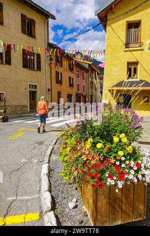 Aussois, Dorf in der Maurienne im Herbst, Französische Alpen, Frankreich Stockfoto