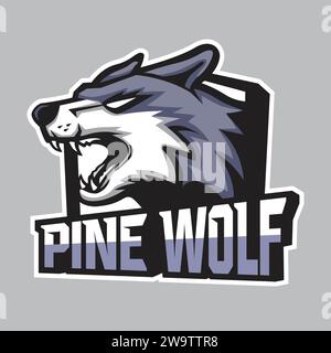 Maskottchen Des Grausamen Wise Wolf Stock Vektor