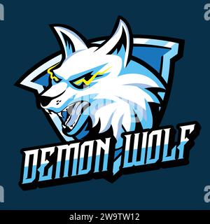 Fox E Sport Maskottchen-Logo-Design Stock Vektor