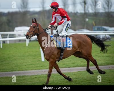 Poppa Poutine, geritten von Sam Twiston-Davies und trainiert von Nigel Twiston-Davies, gewann am 10. März 2022 in Wincanton über Zäune Stockfoto