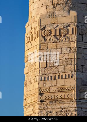 Leuchtturm am alten venezianischen Hafen, detaillierte Aussicht, Stadt Rethymno, Region Rethymno, Kreta, Griechenland Stockfoto