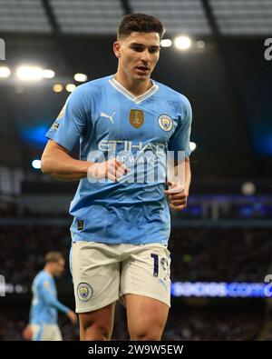 Manchester, Großbritannien. Dezember 2023 30. Julián Álvarez von Manchester City, während des Premier League-Spiels Manchester City gegen Sheffield United im Etihad Stadium, Manchester, Großbritannien, 30. Dezember 2023 (Foto: Conor Molloy/News Images) Credit: News Images LTD/Alamy Live News Stockfoto