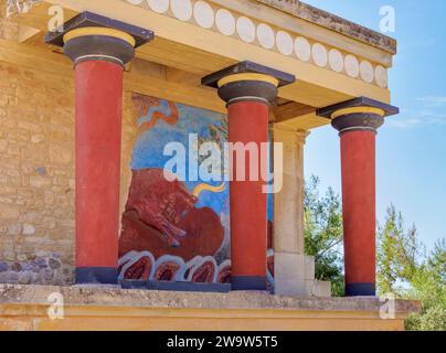 Palast von Minos, Knossos, Region Heraklion, Kreta, Griechenland Stockfoto