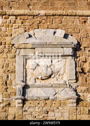 Relief in der Festung Koules, Stadt Heraklion, Kreta, Griechenland Stockfoto