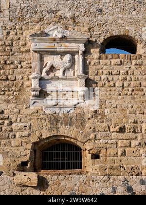 Die Festung Koules, detaillierte Aussicht, Stadt Heraklion, Kreta, Griechenland Stockfoto