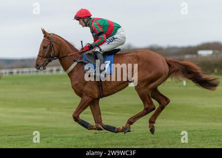 Tanz mit Feuer, geritten von Tom Bellamy und trainiert von Alan King, Rennen über Hürden in Wincanton, 10. März 2022 Stockfoto