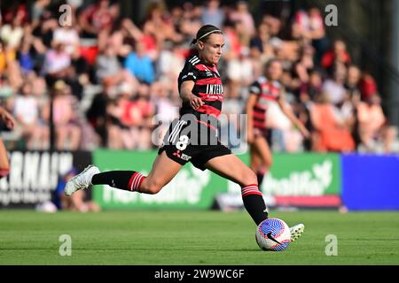 Rooty Hills, Australien. Dezember 2023 30. Olivia Margaret Price von Western Sydney Wanderers FC wird während des 10. Runde-Spiels der A-League 2023/24 der Frauen zwischen Western Sydney Wanderers FC und Melbourne Victory FC im Wanderers Football Park gezeigt. Endergebnis: Western Sydney Wanderers 2:0 Melbourne Victory FC. Quelle: SOPA Images Limited/Alamy Live News Stockfoto