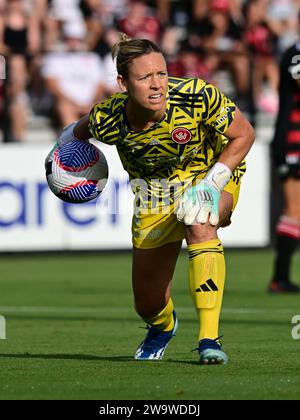 Rooty Hills, Australien. Dezember 2023 30. Kaylie Ann Collins von Western Sydney Wanderers FC wird während des 10. Runde-Spiels der A-League 2023/24 zwischen Western Sydney Wanderers FC und Melbourne Victory FC im Wanderers Football Park in Aktion gesehen. Endergebnis: Western Sydney Wanderers 2:0 Melbourne Victory FC. (Foto: Luis Veniegra/SOPA Images/SIPA USA) Credit: SIPA USA/Alamy Live News Stockfoto
