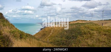 Cap Fagnet in der Nähe von Fécamp, Panoramablick Stockfoto