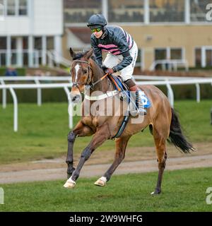 Lanspark, geritten von Brendan Powell und trainiert von Colin Tizzard, lief über Hürden in Wincanton, 10. März 2022 Stockfoto