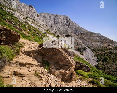 Wanderweg zum Berg Zas oder Zeus, Naxos Island, Kykladen, Griechenland Stockfoto