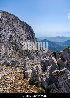 Landschaft vom Hang des Zas oder Zeus, Naxos Insel, Kykladen, Griechenland Stockfoto
