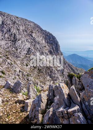 Landschaft vom Hang des Zas oder Zeus, Naxos Insel, Kykladen, Griechenland Stockfoto