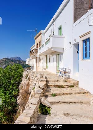 Straße von Apeiranthos Village, Naxos Island, Kykladen, Griechenland Stockfoto