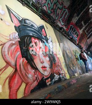 Leake Street Graffiti Art, London, Großbritannien Stockfoto