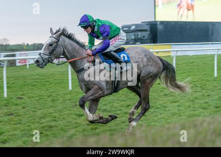 Jitterbug Geordie, geritten von Nick Scholfield und trainiert von Jack Barber, Rennen in Wincanton, 10. März 2022 Stockfoto