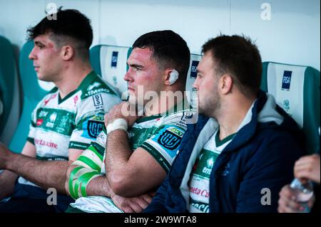 Treviso, Treviso, Italien. Dezember 2023 30. Rugby-Meisterschaft 2023/24 zwischen Benetton Treviso und Zebre Parma im Monigo-Stadion in Treviso, Italien. (Kreditbild: © Alberto Gardin/ZUMA Press Wire) NUR REDAKTIONELLE VERWENDUNG! Nicht für kommerzielle ZWECKE! Stockfoto