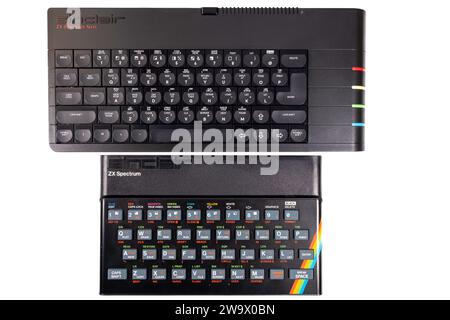 Sinclair Spectrum Next und Original-Gummischlüssel Sinclair Spectrum Stockfoto