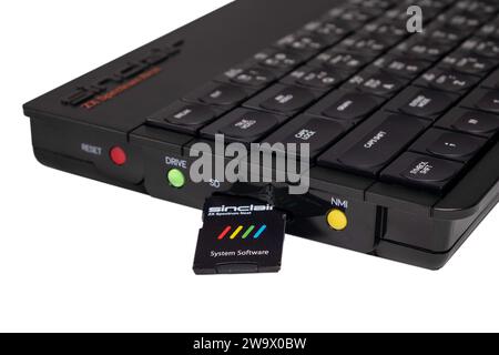 Sinclair Spectrum Next SD-Karte mit Betriebssystemdateien Stockfoto