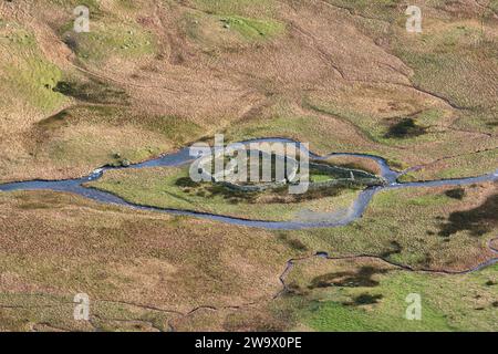 Schaffalte in Rydal Beck, gesehen vom Heron Pike in der Nähe von Grasmere, Lake District, Cumbria Stockfoto