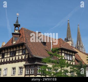 Blick Auf Die Altstadt In Regensburg, Deutschland Stockfoto