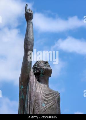 Statue von Pythagoras, Hafen von Pythagoreio, Insel Samos, Nordägäis, Griechenland Stockfoto