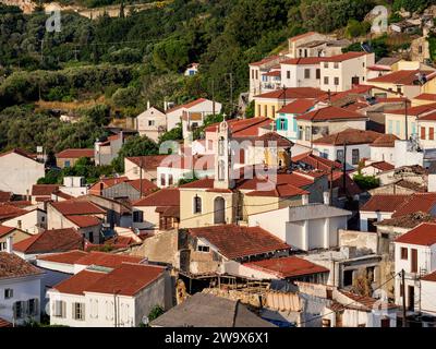 Ano Vathy, erhöhte Aussicht, Samos Town, Samos Island, nördliche Ägäis, Griechenland Stockfoto