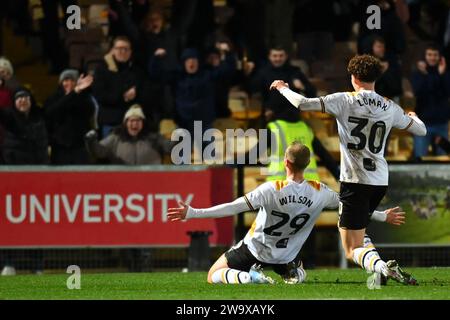 Burslem, Großbritannien, 29. Dezember 2023. Port Vale 3-0 Blackpool, EFL League One. Quelle: TeeGeePix/Alamy Live News Stockfoto