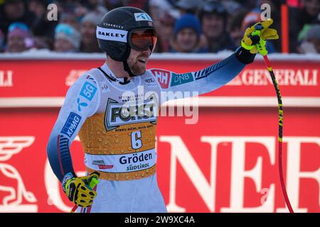 Aleksander Aamodt Kilde (NOR) tritt am 16. Dezember beim Audi FIS Alpine Ski World Cup, MenÕs Abfahrtsrennen auf der Saslong-Piste in Gröden an. Stockfoto