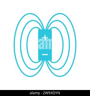 Elektromagnetisches Feld. Aus blauer Symbolgruppe. Stock Vektor