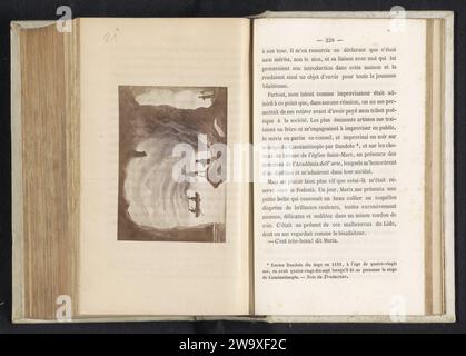Fotoproduktion eines Gemäldes, das ein Boot in (vermutlich) der blauen Höhle darstellt, anonym, um 1850 - in oder vor 1860 fotografische Unterstützung Albumendruck Höhle, Grotte. Boot angetrieben von Mensch oder Tier Blaue Höhle Stockfoto