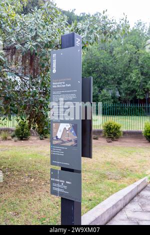 Sydney Australia, Nita McCrae Park in der Gegend von Rocks in Sydney, Nita mobilisierte die lokale Gemeinde, um gegen die Entwicklung von Millers Point zu protestieren Stockfoto