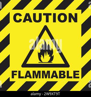 Leicht entzündlich Gebildvektor | Warnschild entzündlich Stock Vektor