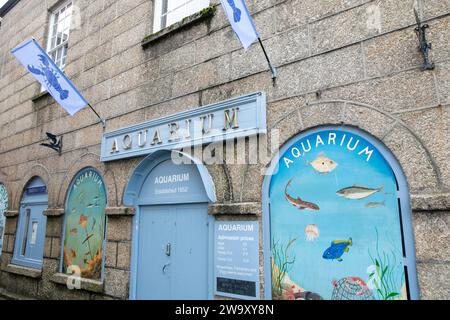 Fowey in Cornwall, einem Fischerort an der Südküste Englands, Eingang zum Aquarium, England, Großbritannien, 2023 Stockfoto