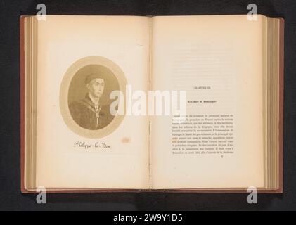 Fotoproduktion eines gemalten Porträts von Philippe Le Bon von Rogier van der Weyden, Joseph Maes (zugeschrieben), nach Rogier van der Weyden, um 1855 - in oder vor 1860 fotografische Trägeralbumen drucken historische Personen Stockfoto