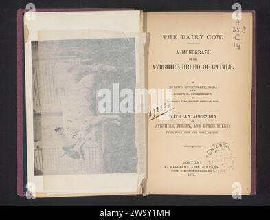 The Milk Cow : A Monograph on the Ayrshire Breed of Cattle : with a Appendix on Ayrshire, Jersey, and Dutch Milks : their Formation and Speciularties / von E. Lewis Sturtevant and Joseph N. Sturtevant, Edward Lewis Sturtevant, 1875 Buch Boston Paper. Leinen (Material). Reispapier (Papier). Fotounterstützung für Druck/Kollotypen Stockfoto