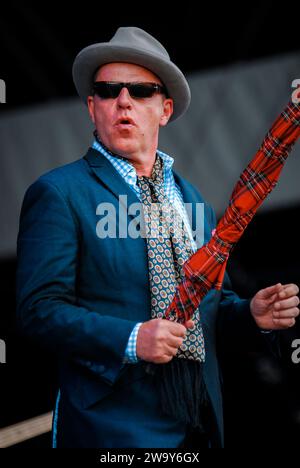 Suggs - Madness, V2010, Hylands Park, Chelmsford, Essex, Großbritannien - 22. August 2010 Stockfoto