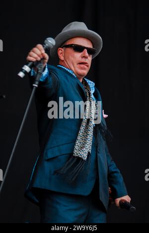 Suggs - Madness, V2010, Hylands Park, Chelmsford, Essex, Großbritannien - 22. August 2010 Stockfoto