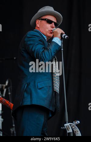 Suggs - Madness, V2010, Hylands Park, Chelmsford, Essex, Großbritannien - 22. August 2010 Stockfoto