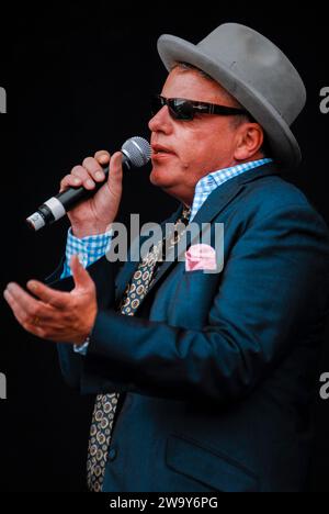 Suggs - Madness, V2010, Hylands Park, Chelmsford, Essex, Großbritannien - 22. August 2010 Stockfoto