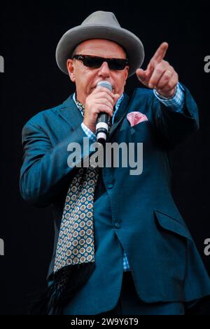 Suggs - Madness, V2010, Hylands Park, Chelmsford, Essex, Großbritannien - 22. August 2010 Stockfoto