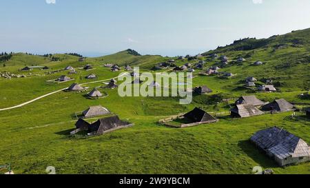 Drohnenfoto velika planina Slowenien europa Stockfoto