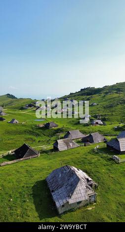 Drohnenfoto velika planina Slowenien europa Stockfoto