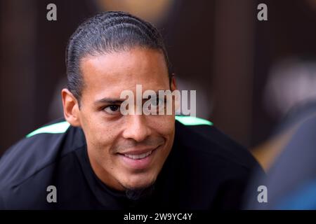 Aktenfoto vom 16.09.2023 von Liverpool's Virgil van Dijk, der sagt, er habe wenig Aufmerksamkeit darauf geschenkt, wie ihre Premier League-Titelrivalen in der Festzeit abgeschnitten haben. Ausgabedatum: Sonntag, 31. Dezember 2023. Stockfoto