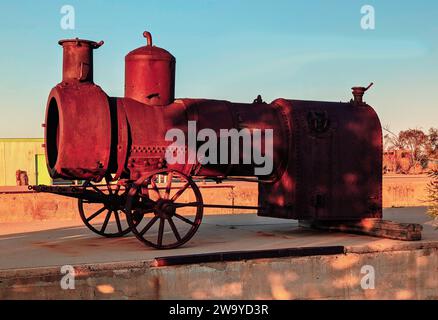 Historische wagen, im Bergbau und in der Übertragung der Borax aus Death Valley die Mojave von den 25 mule Team verwendet wurde. Kalifornien, USA Stockfoto