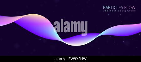 Abstrakter Zeilenhintergrund. Wasserwelle, blaue und lila Gradientenform für medizinische oder Schallströmung, 3D Relax Fluid. Modernes Design für Tapeten und Hintergrund. Modernes Banner. Vektorgewelltes Design Stock Vektor