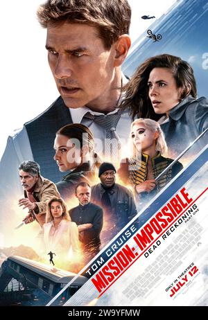 Mission: Impossible - Dead Reckoning Part One (2023) von Christopher McQuarrie mit Tom Cruise, Hayley Atwell und Ving Rhames. Ethan Hunt und sein IWF-Team müssen eine gefährliche Waffe aufspüren, bevor sie in die falschen Hände fällt. US-Poster mit einem Blatt ***NUR FÜR REDAKTIONELLE ZWECKE***. Quelle: BFA / Paramount Pictures Stockfoto